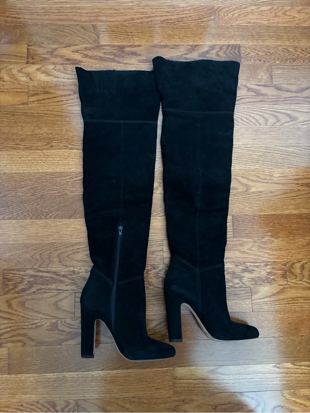 Aldo Black Over-the-Knee Suede Block-Heel Boots